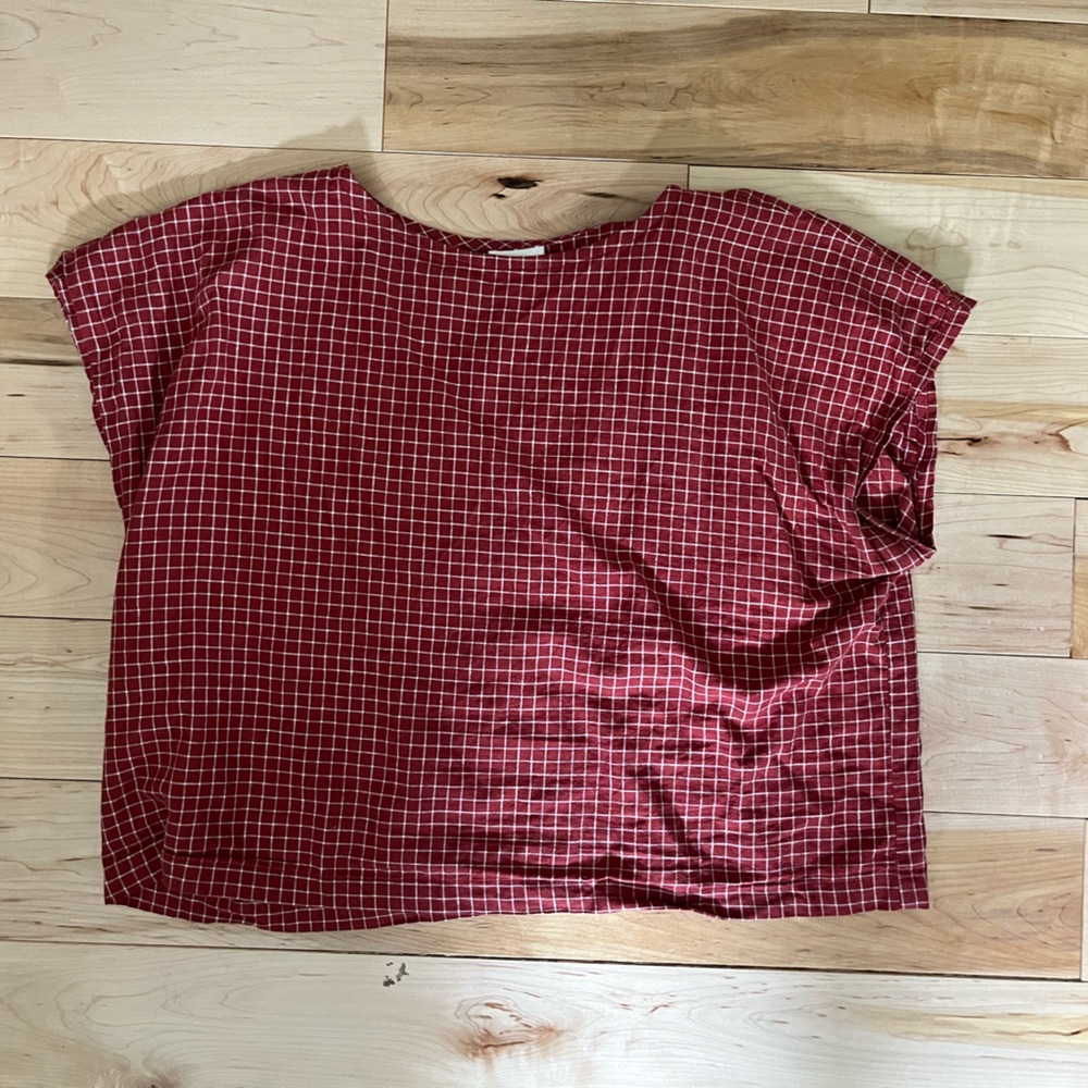 Conscious Clothing Painter Top in Red Check